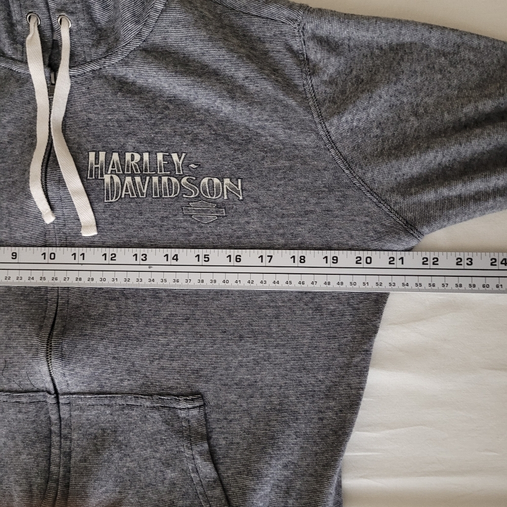 Harley Davidson Womens M Gray Micro‎ Stripe Full Zip Hoodie Grand Canyon Arizona - Picture 7 of 8